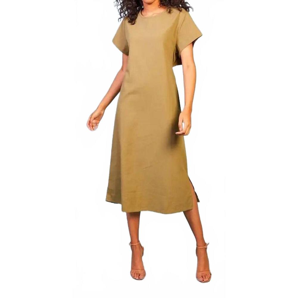 NEW ELLIA BOUTIQUE baloot cotton midi dress in green